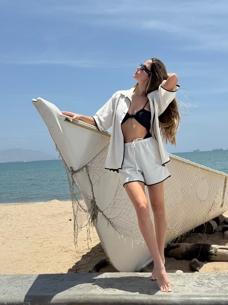 トップス LINEN WOOL SET UP LINEN OPEN FRONT SET – Zozzaro Swim